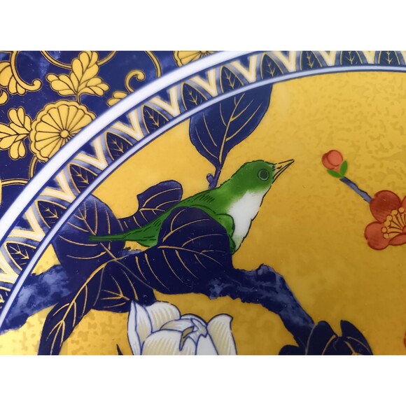 Japanese Porcelain Platter Decorative Plate Scalloped Edge Vintage Meiji Style - Picture 8 of 10
